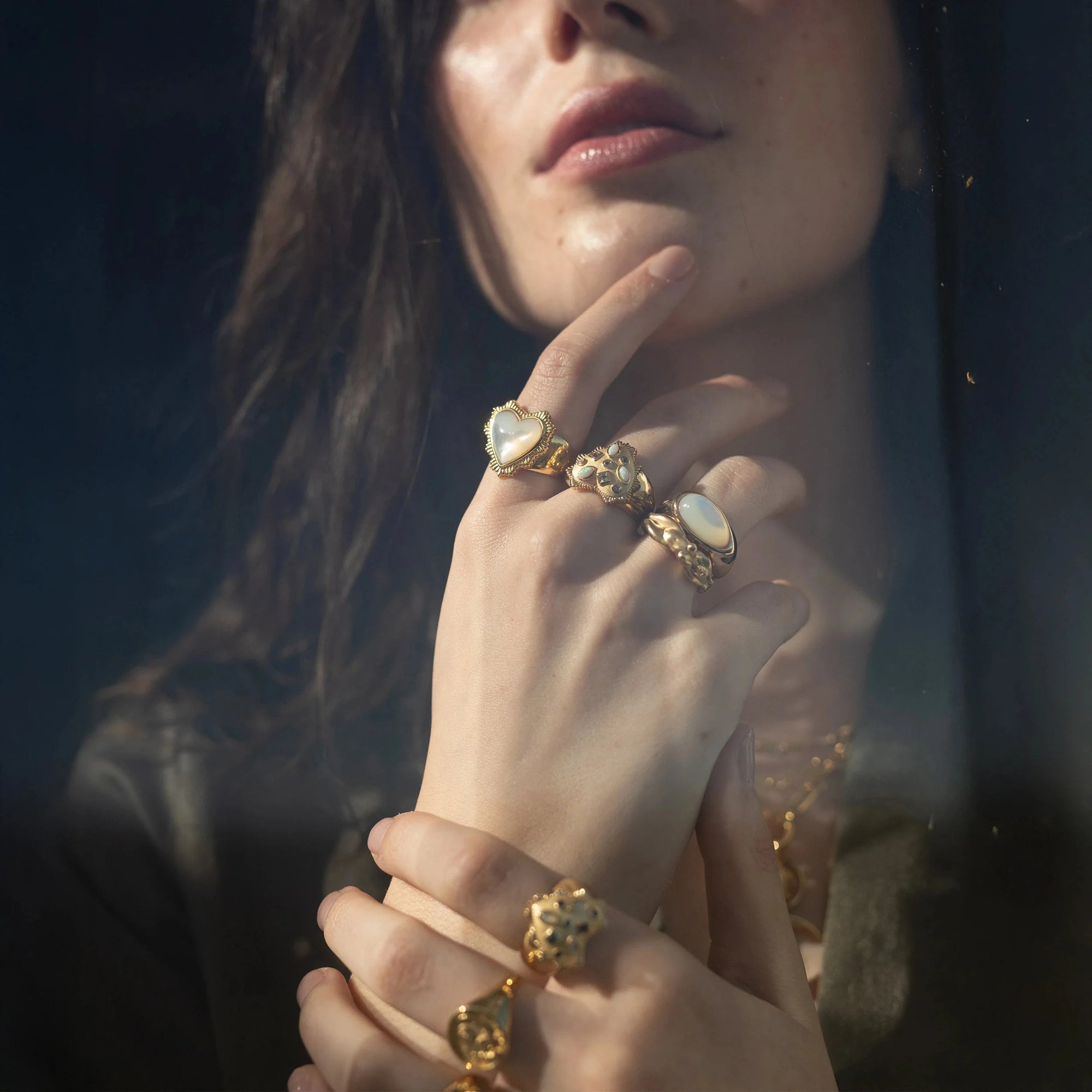 Awe Inspired - Mother of Pearl Radiant Heart Ring -