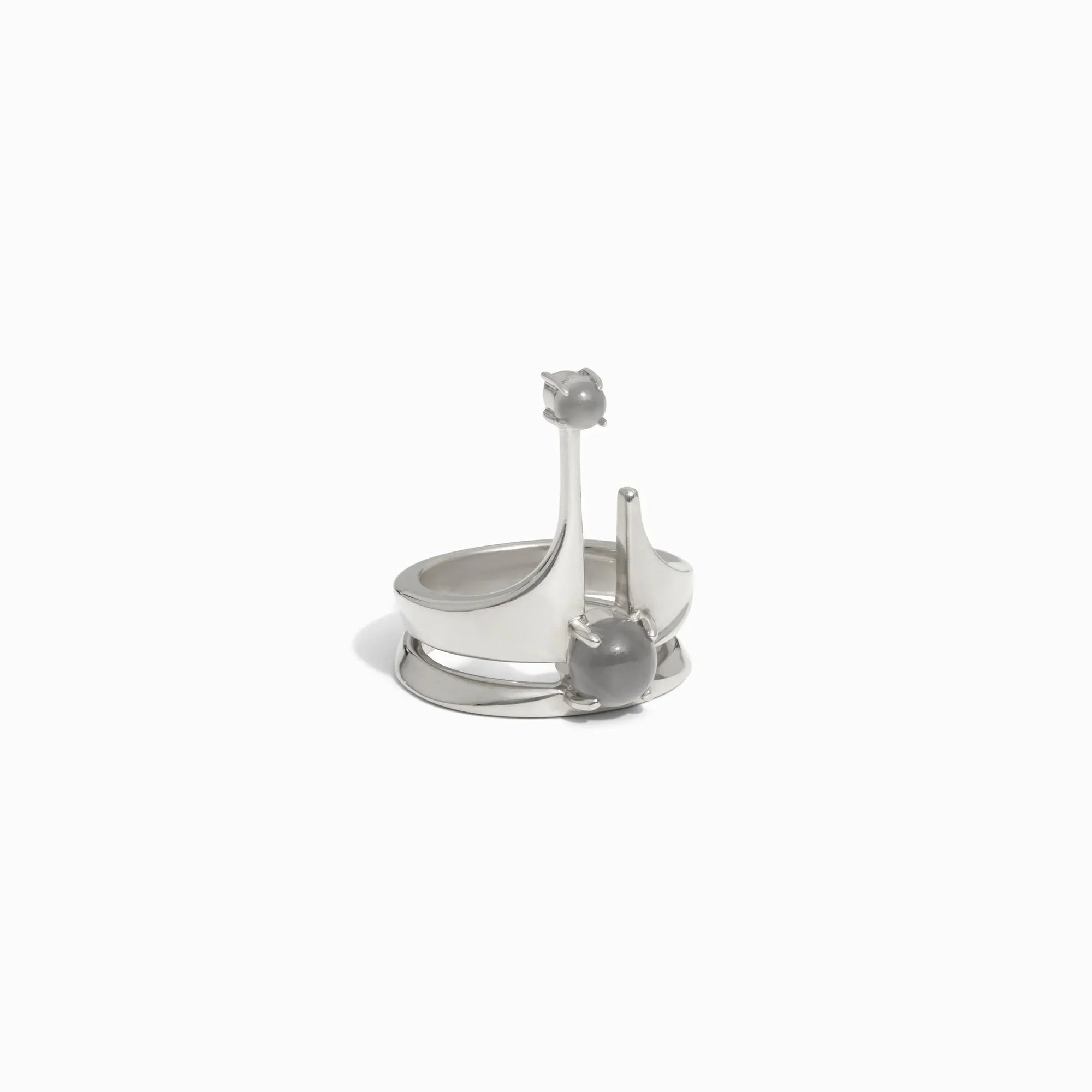 Awe Inspired - Grey Moonstone Crown Ring -