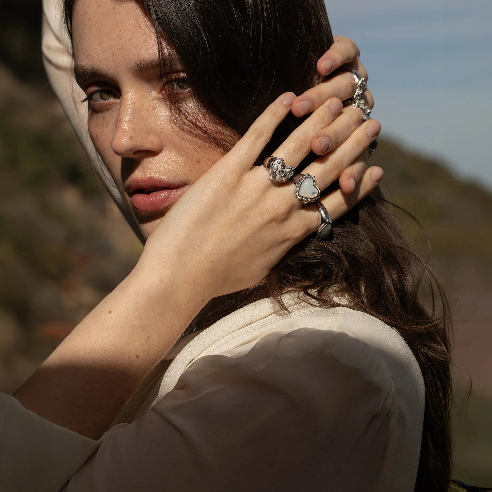 Awe Inspired - White Radiant Heart Ring -