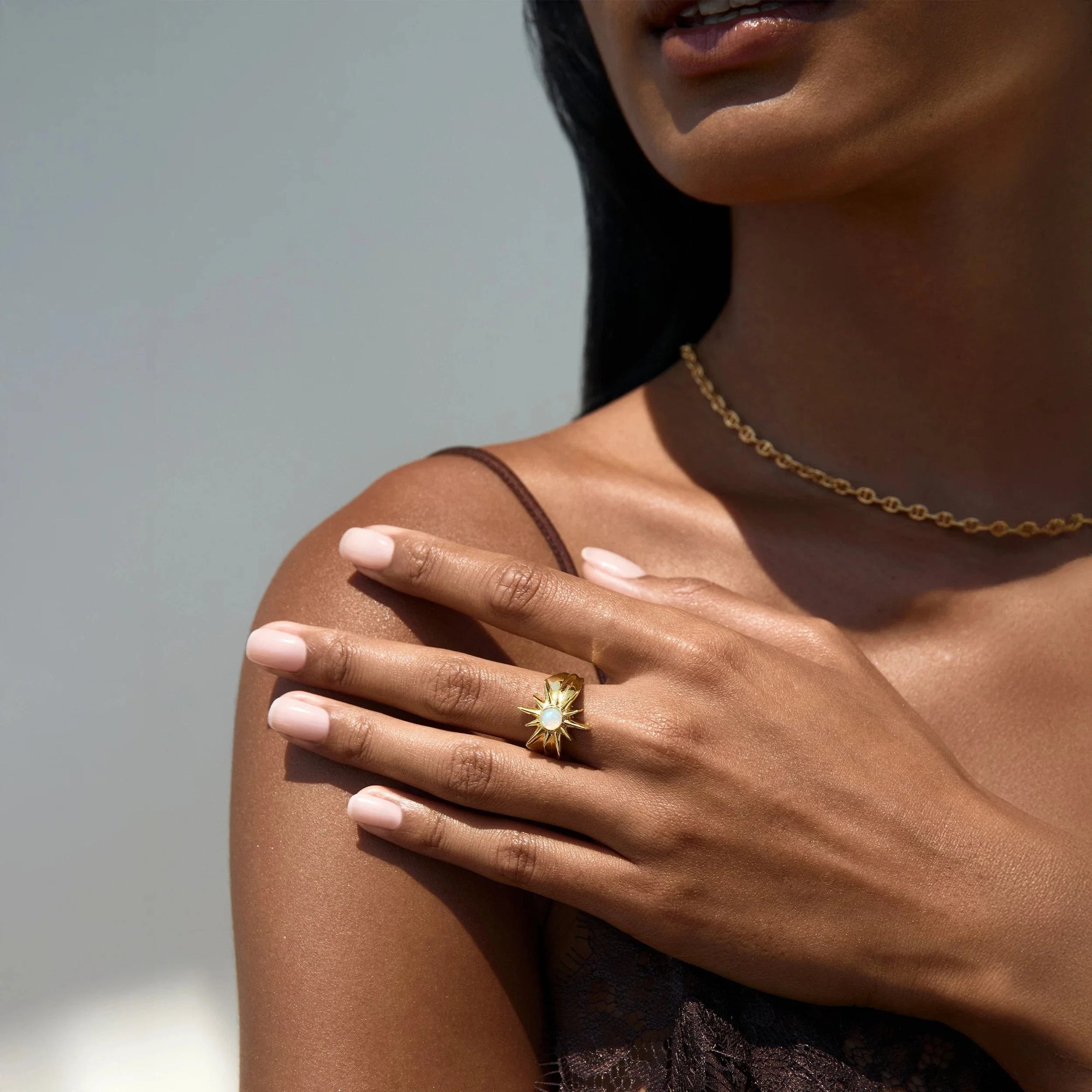 Awe Inspired - Silver Opal Sun Ring -