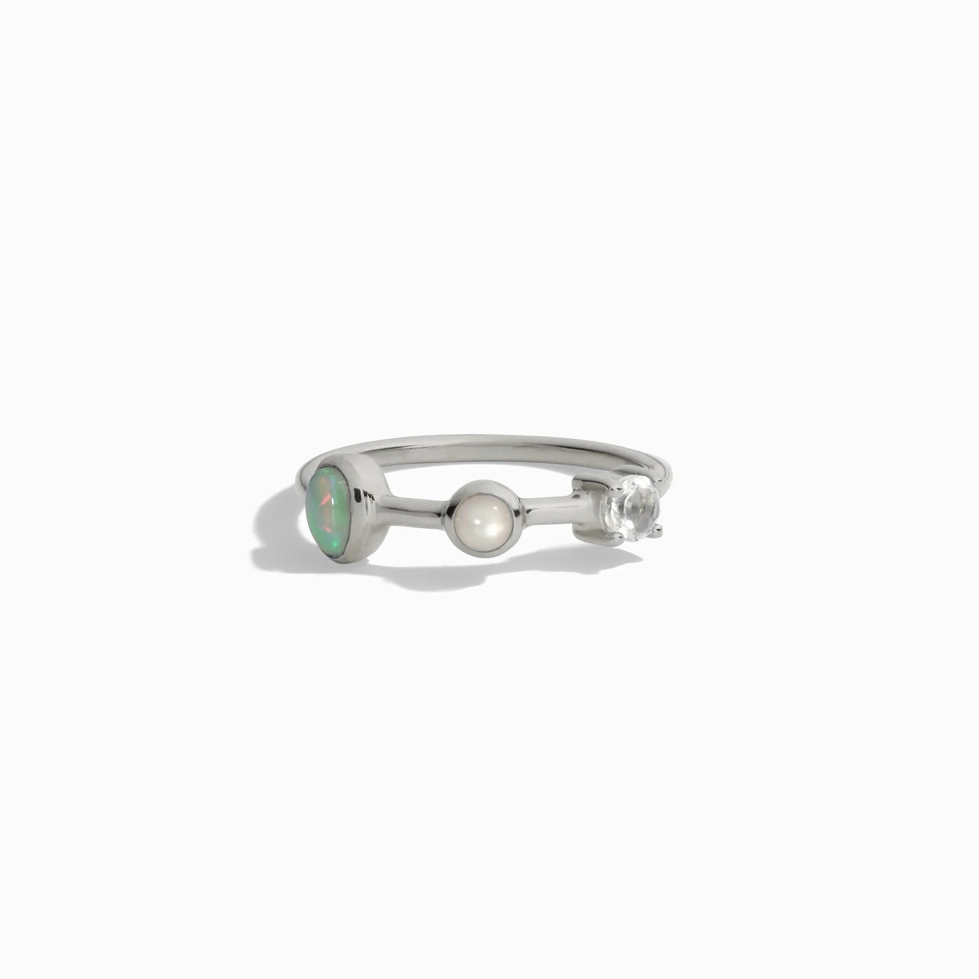 Awe Inspired - Moonstone Opal Topaz Ring - 925 Sterling Silver