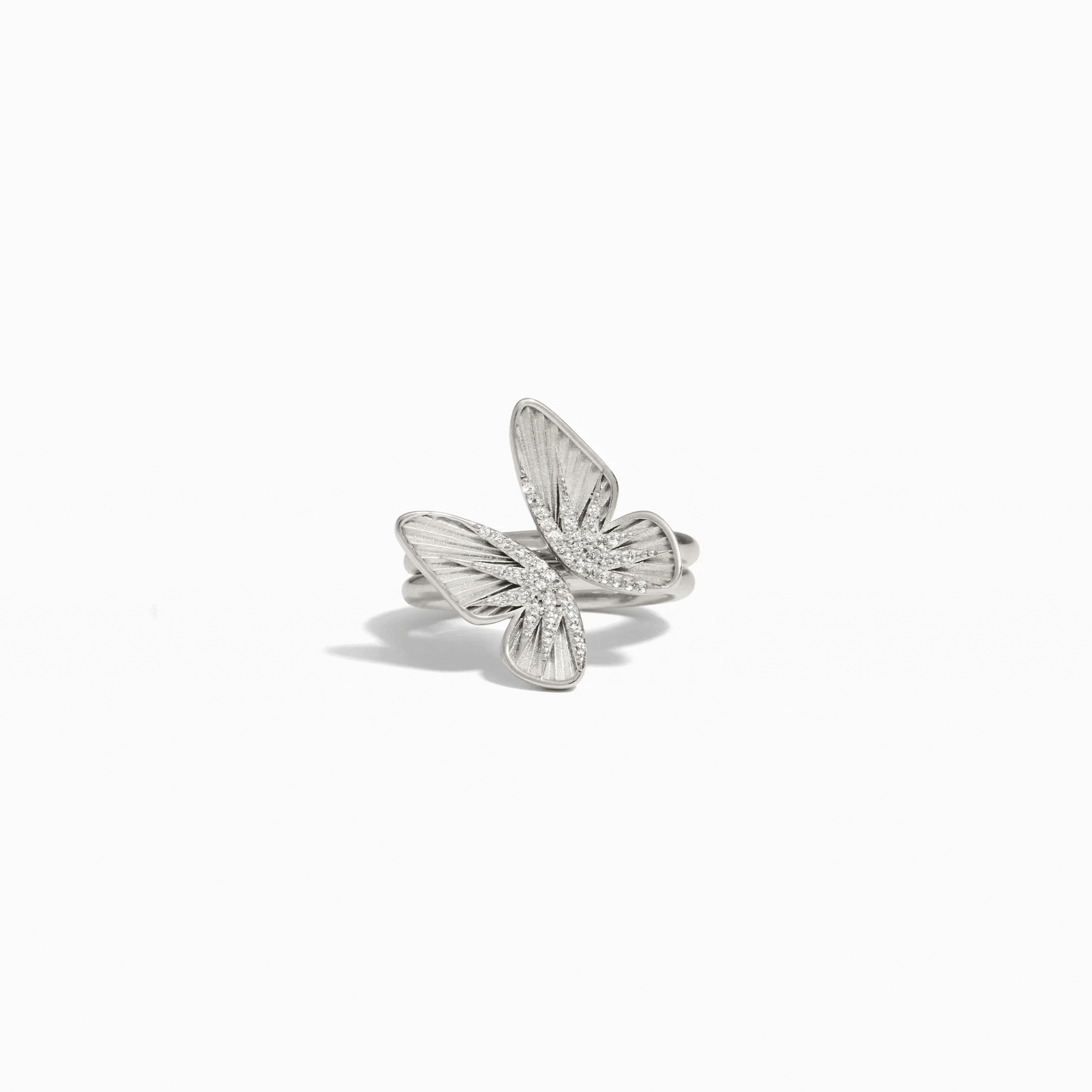 Awe Inspired - Butterfly Wing Stacking Rings - 925 Sterling Silver