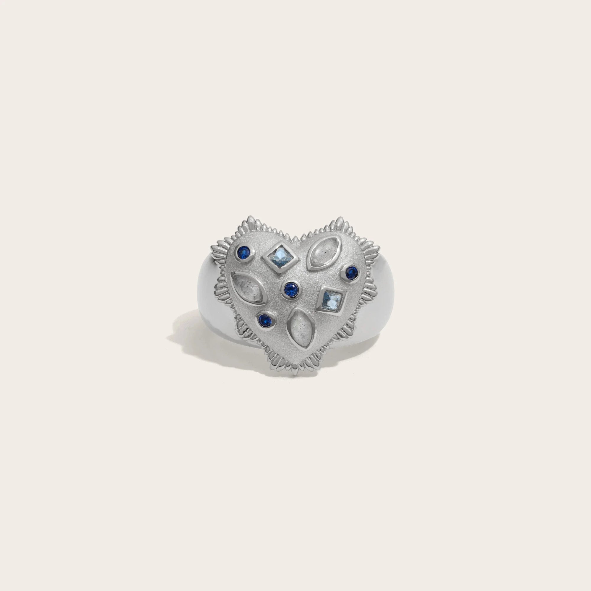 Awe Inspired - Blue Radiant Heart Ring - 925 Sterling Silver