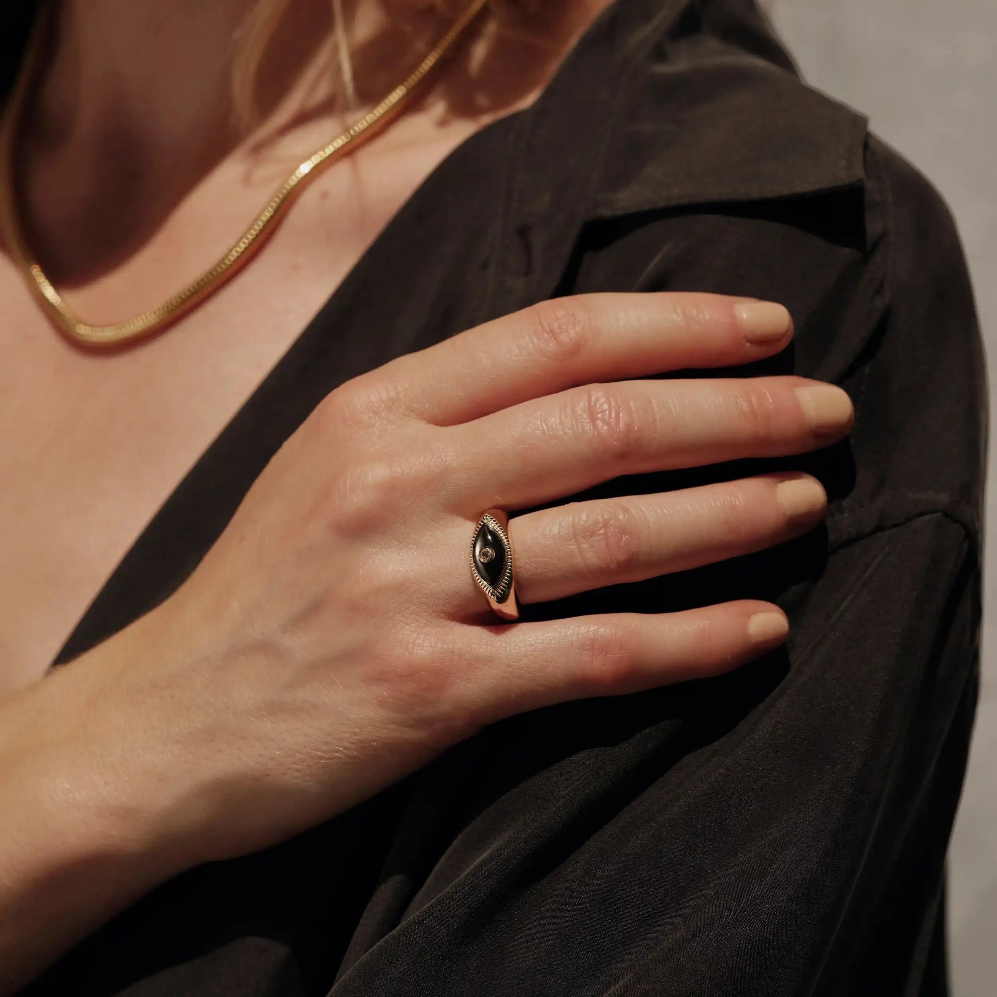 Awe Inspired - Third Eye Black Mother of Pearl Ring -