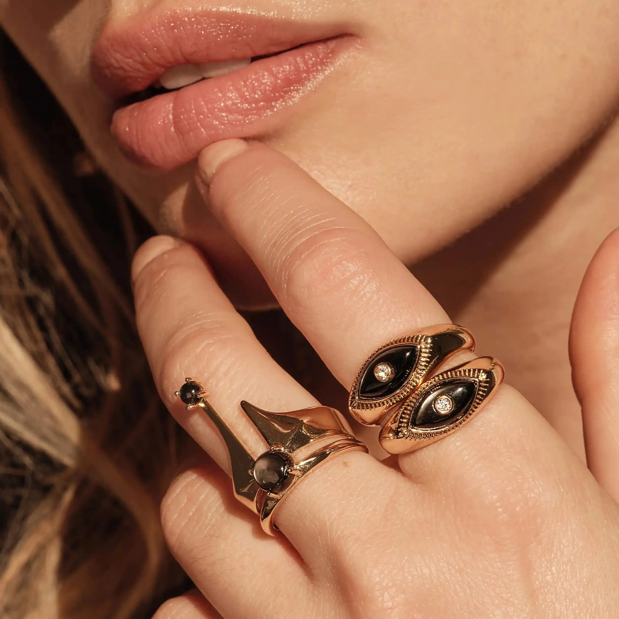 Awe Inspired - Third Eye Black Mother of Pearl Ring -