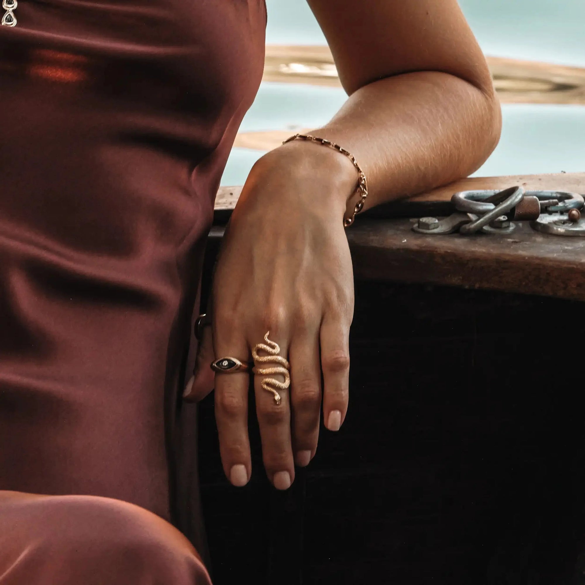 Awe Inspired - Third Eye Black Mother of Pearl Ring -