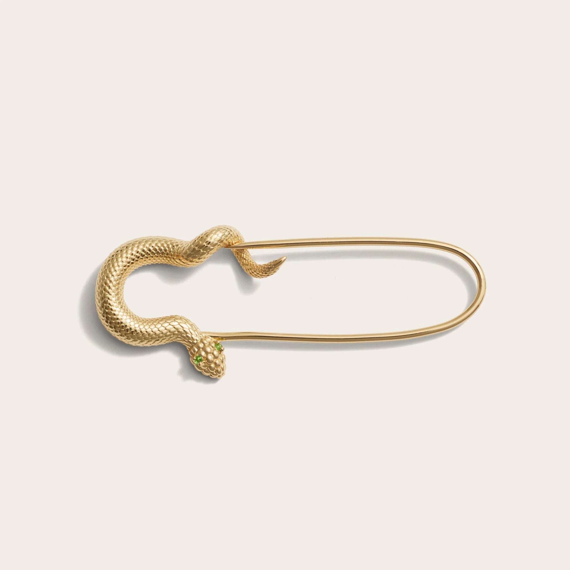 Awe Inspired - Snake Pin Charm Collector Brooch - 14K Yellow Gold Vermeil