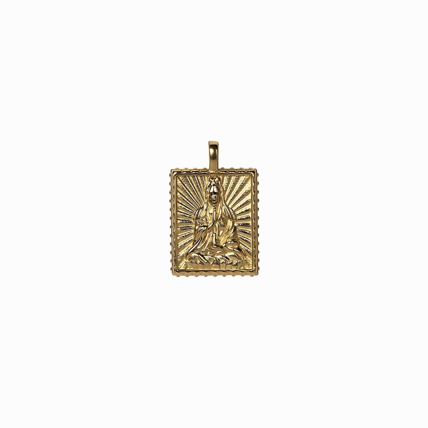 Awe Inspired - Quan Yin Tablet - 14K Yellow Gold Vermeil Standard