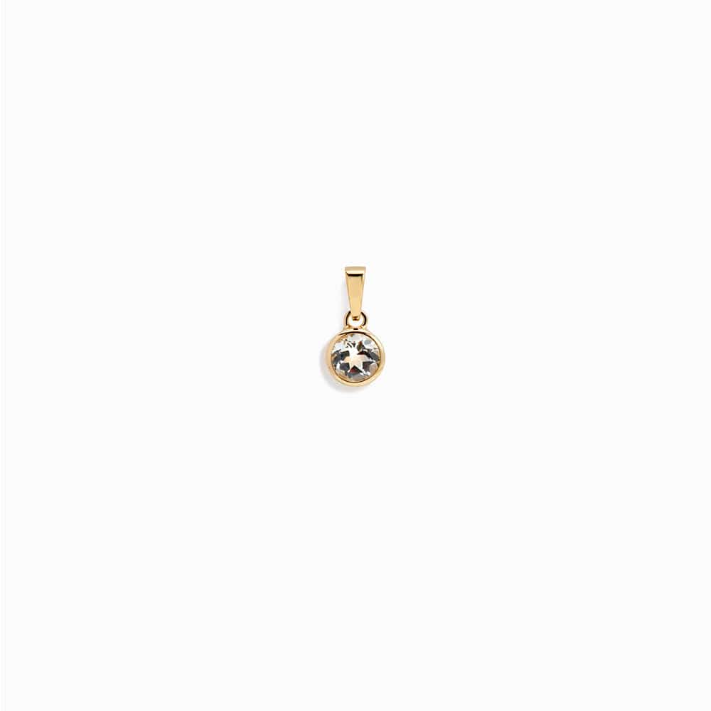 Awe Inspired - Amazonite Gemstone Amulet - 14K Yellow Gold Vermeil White Topaz