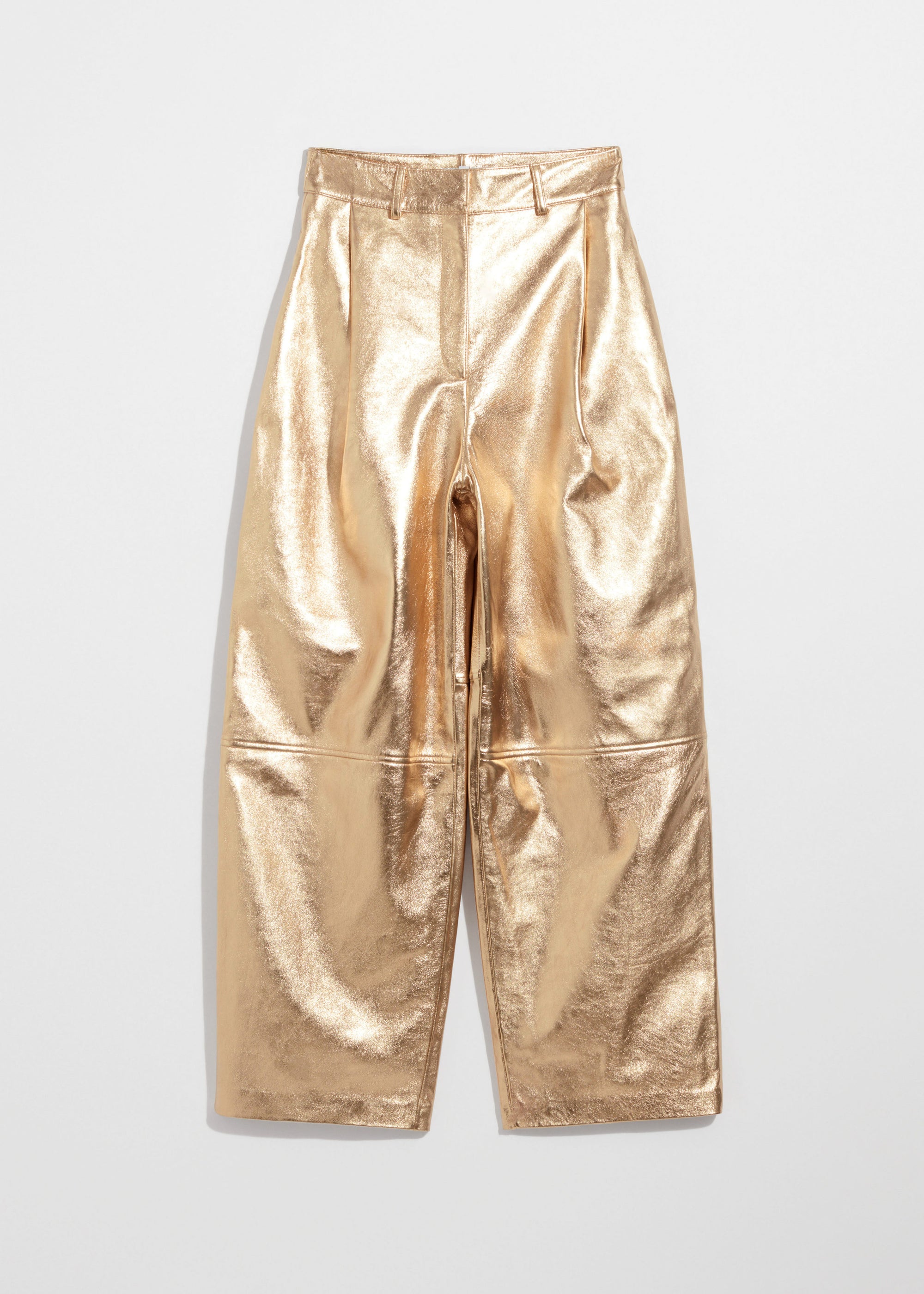 & Other Stories - Alexa Leather Trousers - Gold -