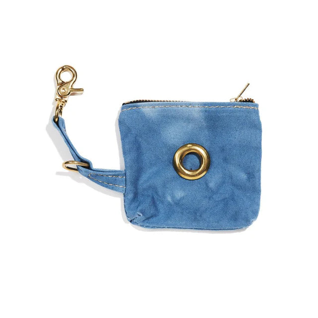 Found My Animal - Cotton Canvas Poop Bag Pouch - Blue Tie Dye -