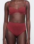 Organic Basics - Swim High-Rise Bikini Bottom - Hibiscus Kiss -