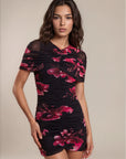 Sila Floral Mesh Cape Dress