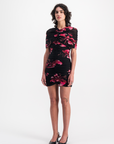SAEMDI - SILA FLORAL MESH CAPE DRESS -