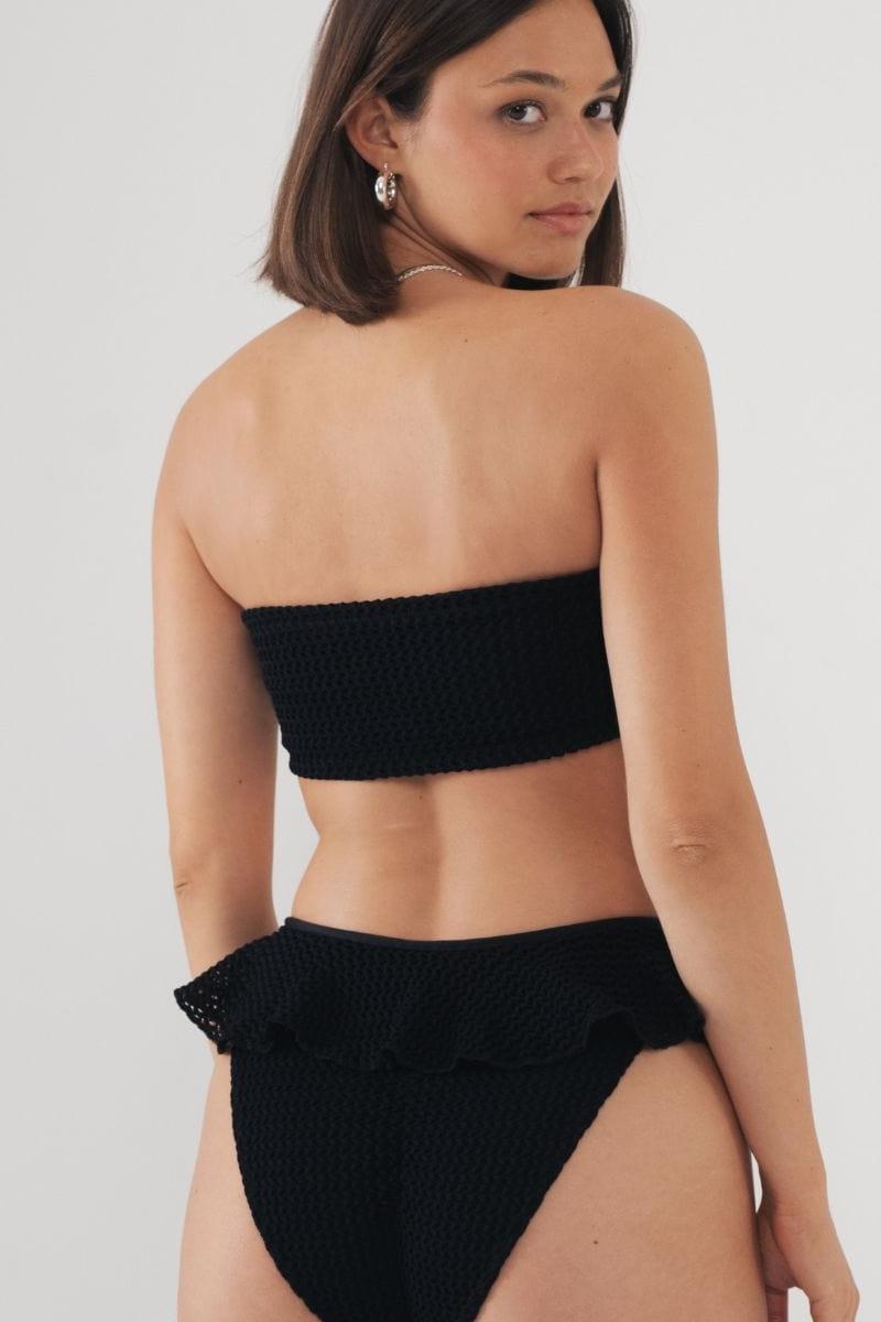 Montce - Black Crochet Corset Bikini Top -