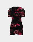 SAEMDI - SILA FLORAL MESH CAPE DRESS -