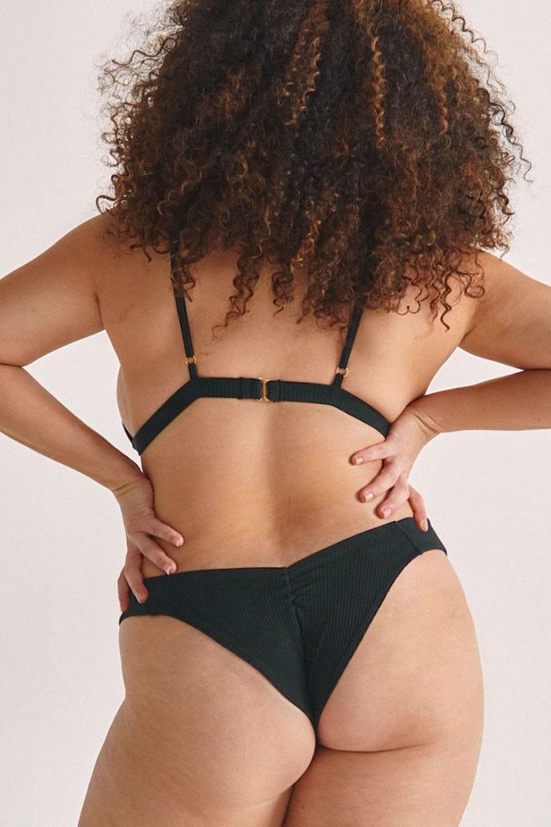 Montce - Black Rib Added Coverage Uno Bikini Bottom -