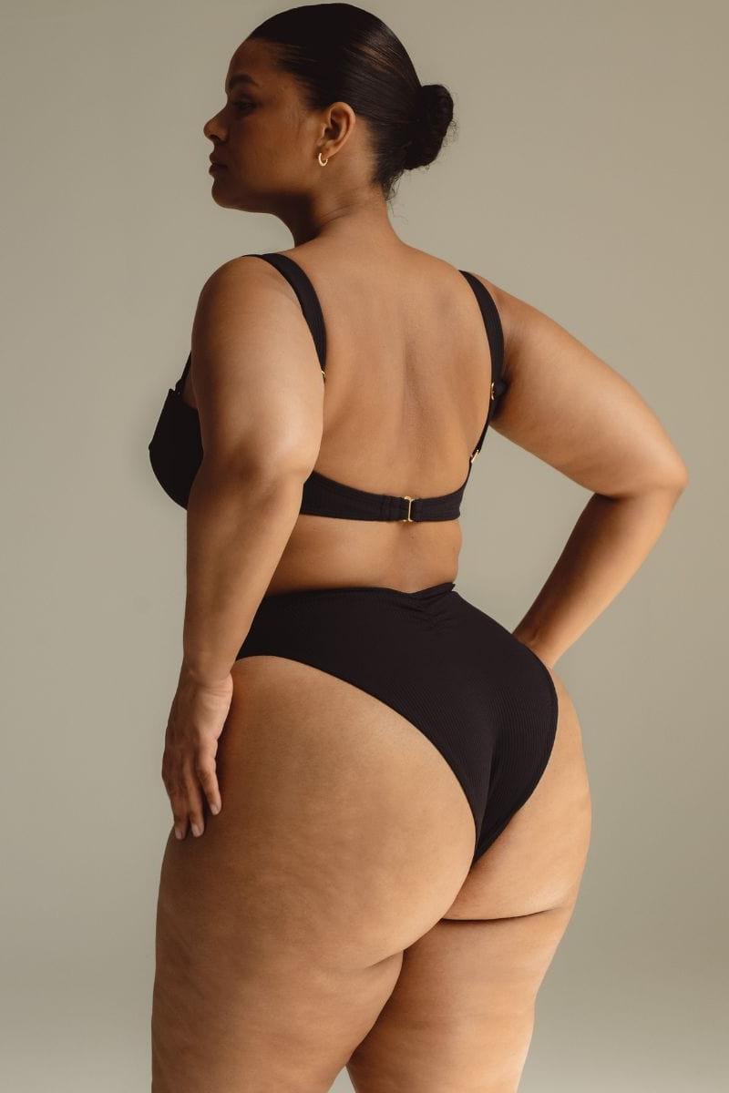 Montce - Black Rib Bustier Bikini Top -