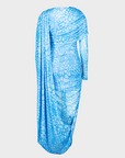 Hydra Printed Draped Mesh Dress