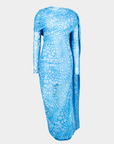 Hydra Printed Draped Mesh Dress