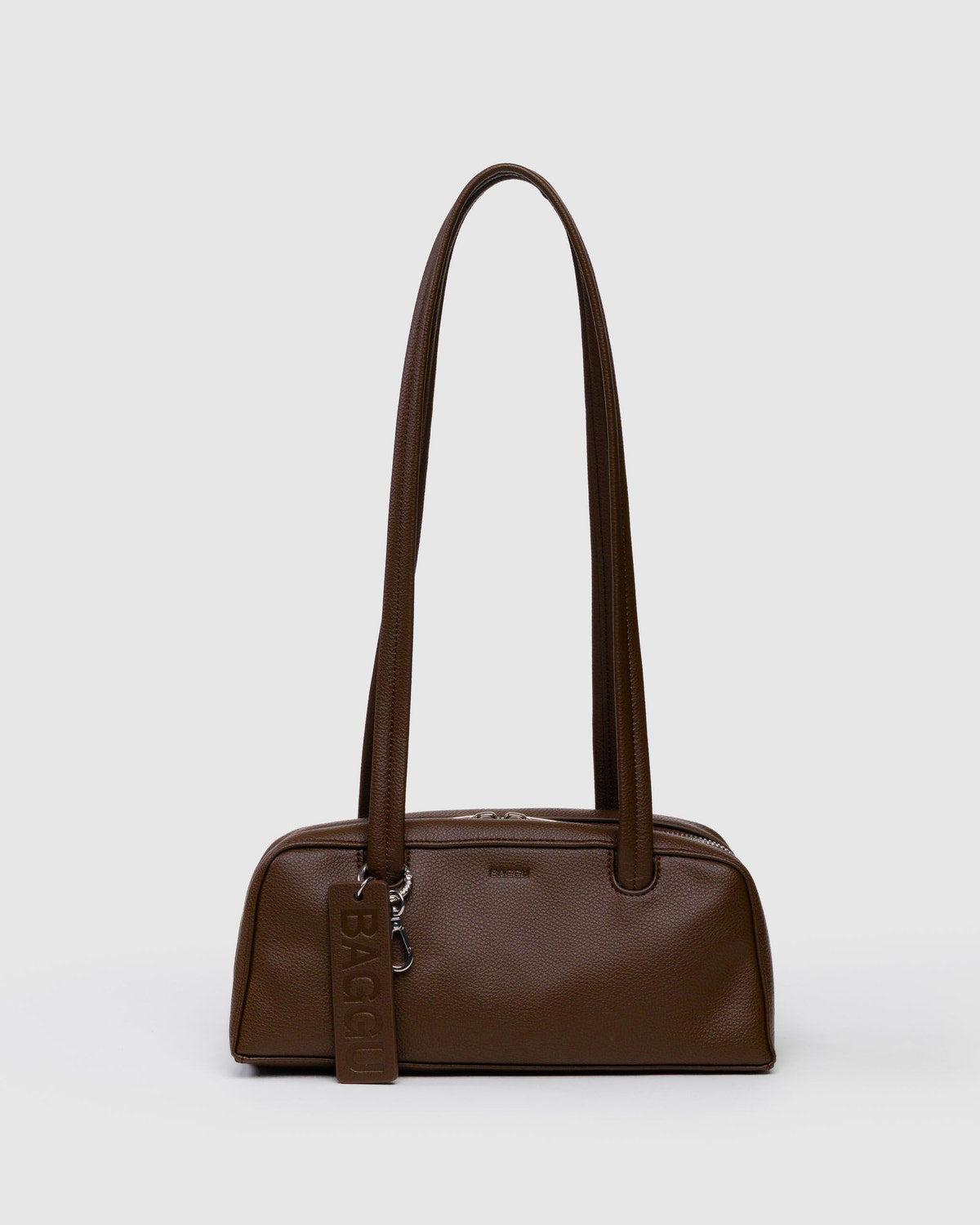 Baggu - Small Recycled Leather Bowler Bag - Brown -