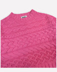 Gigi Knitwear - Cable Crew Neck Sweater - Pink -