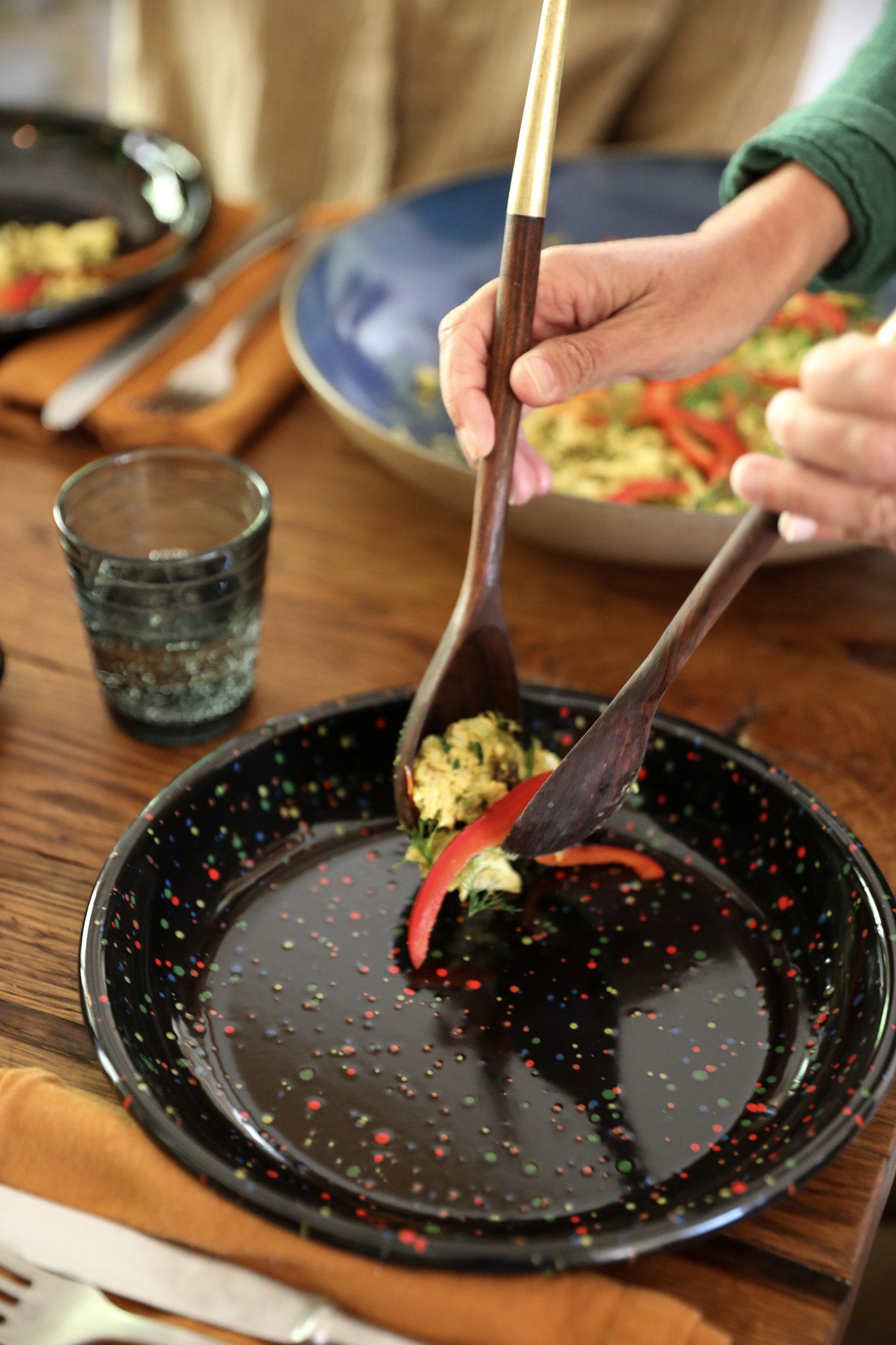 Crow Canyon Home - Rainbow Falls Coupe Dinner Plate, Black -