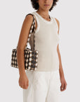 Baggu - Nylon Bowler Bag - Blurred Gingham Brown -