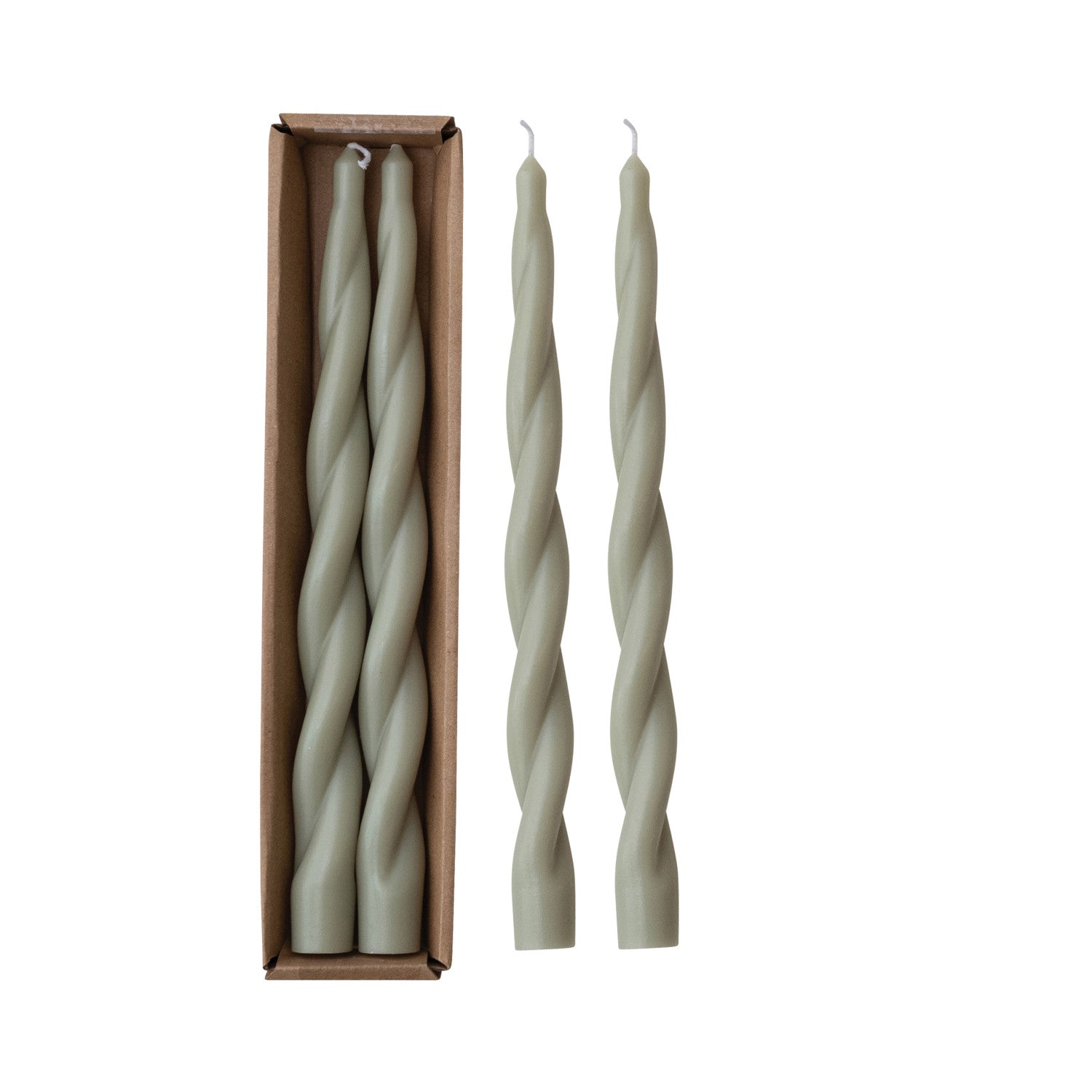 Twisted Taper Candles - Grey