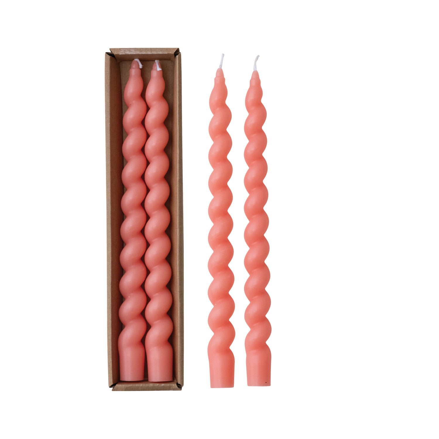 Twisted Taper Candles - Pink