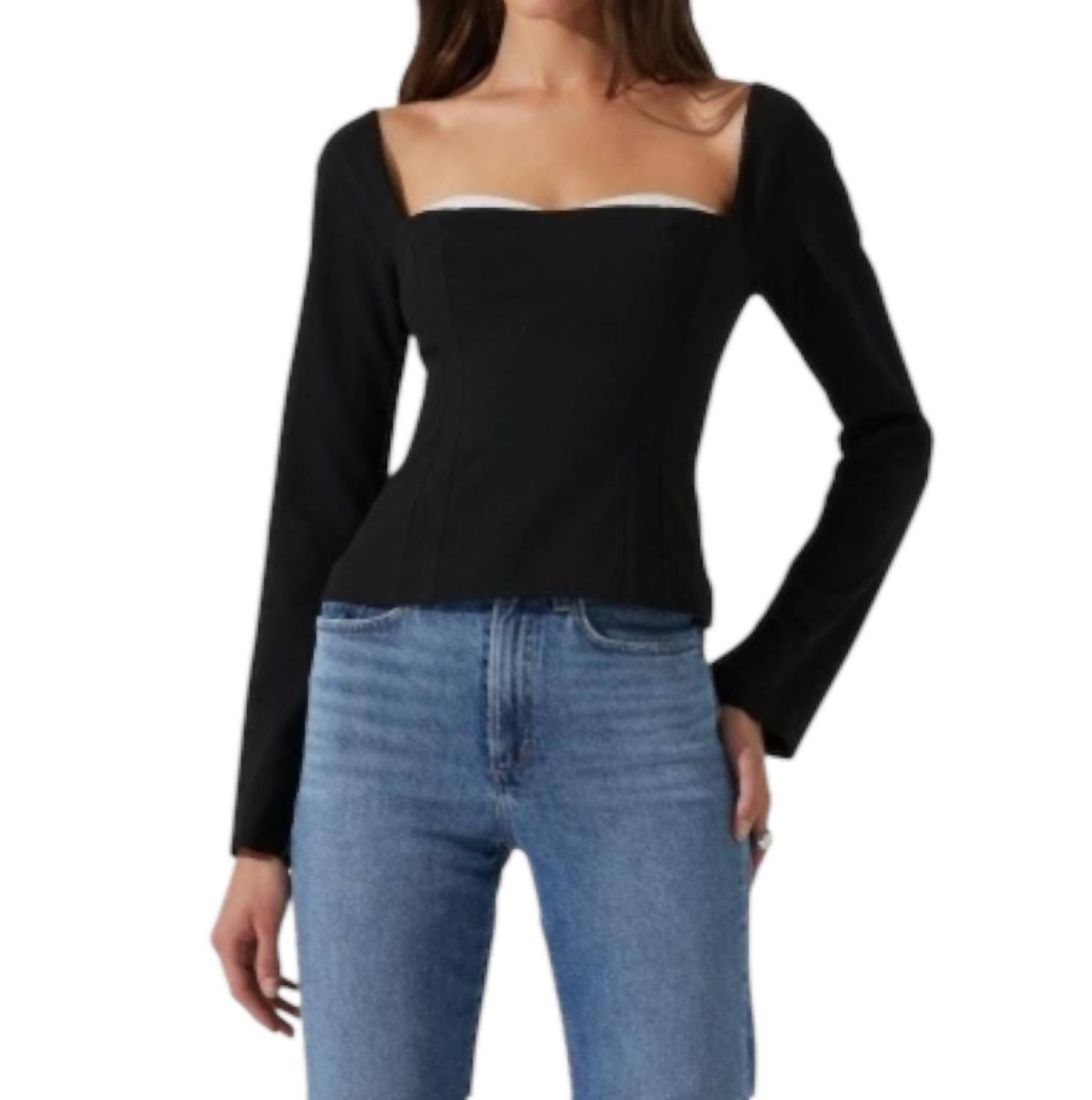 Whitley Peekaboo Contrast Top