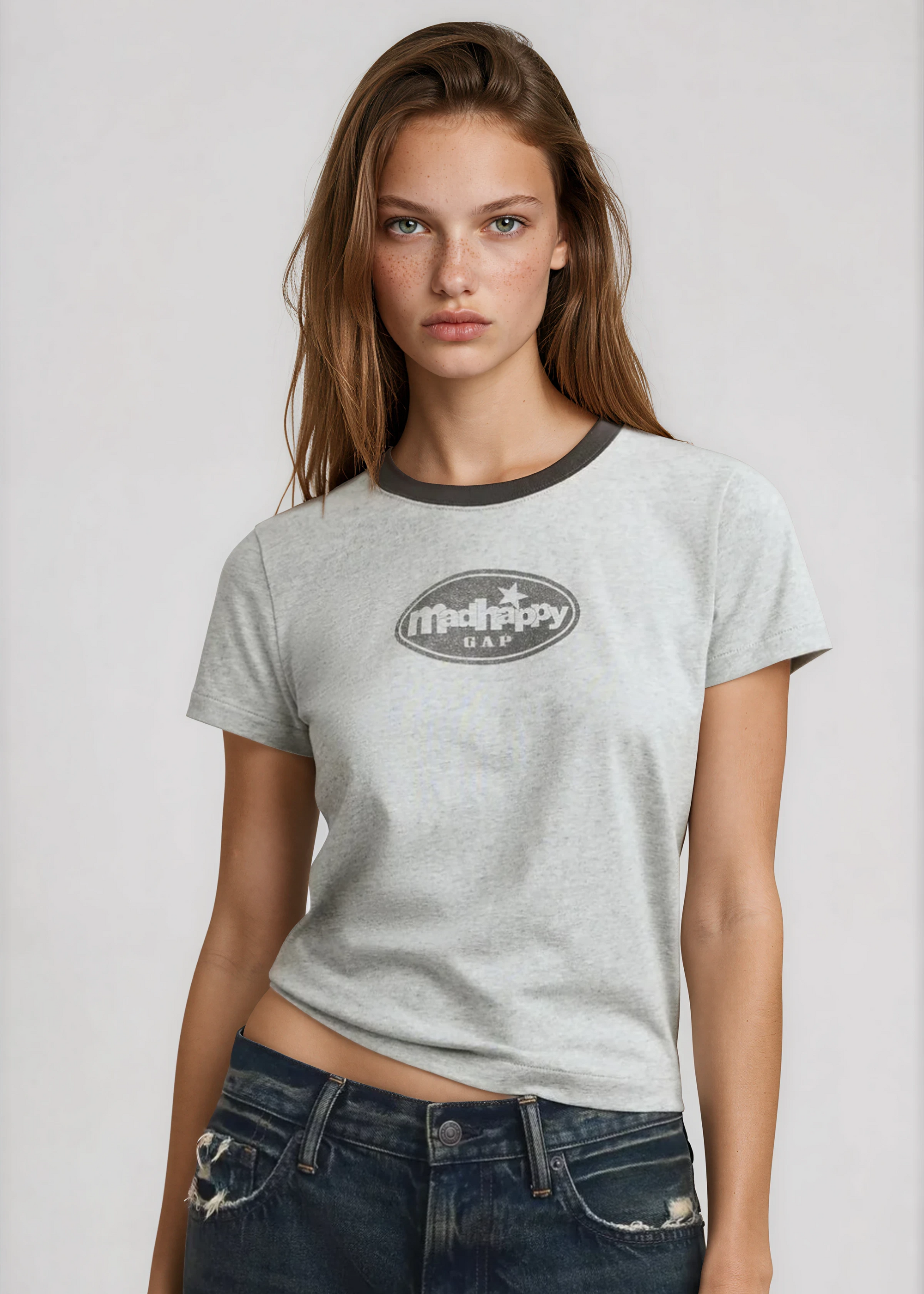 Madhappy x Gap - Ringer Tee - Grey -