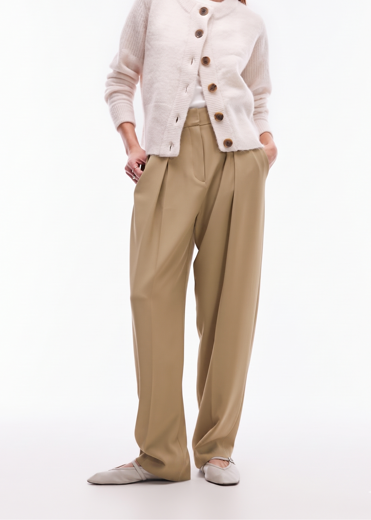 &amp; Other Stories - Tailored Tapered Trouser - Beige -