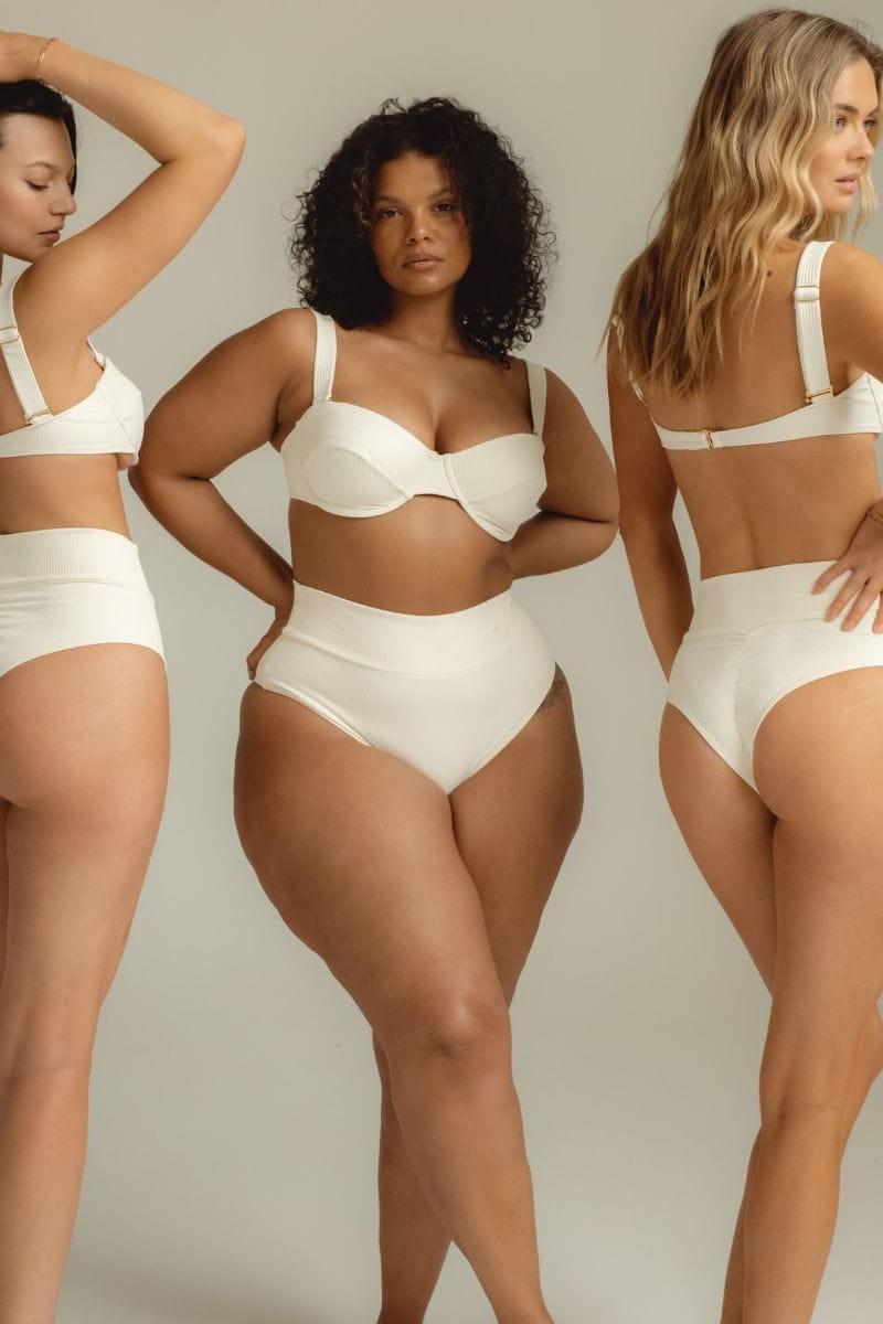 Montce - Cream Rib Bustier Bikini Top -