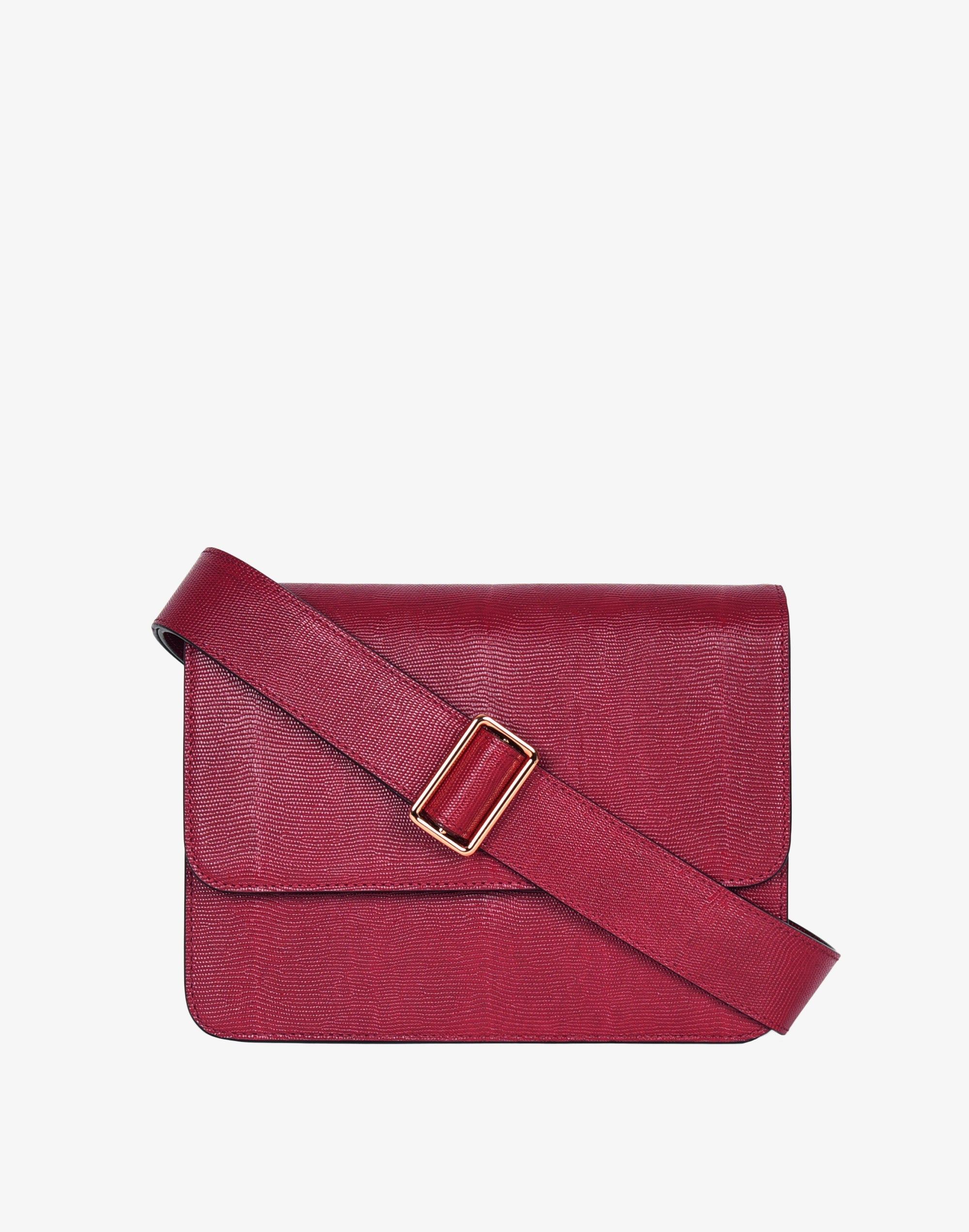 Luxe Cube Bag - Cherry Red Lizard