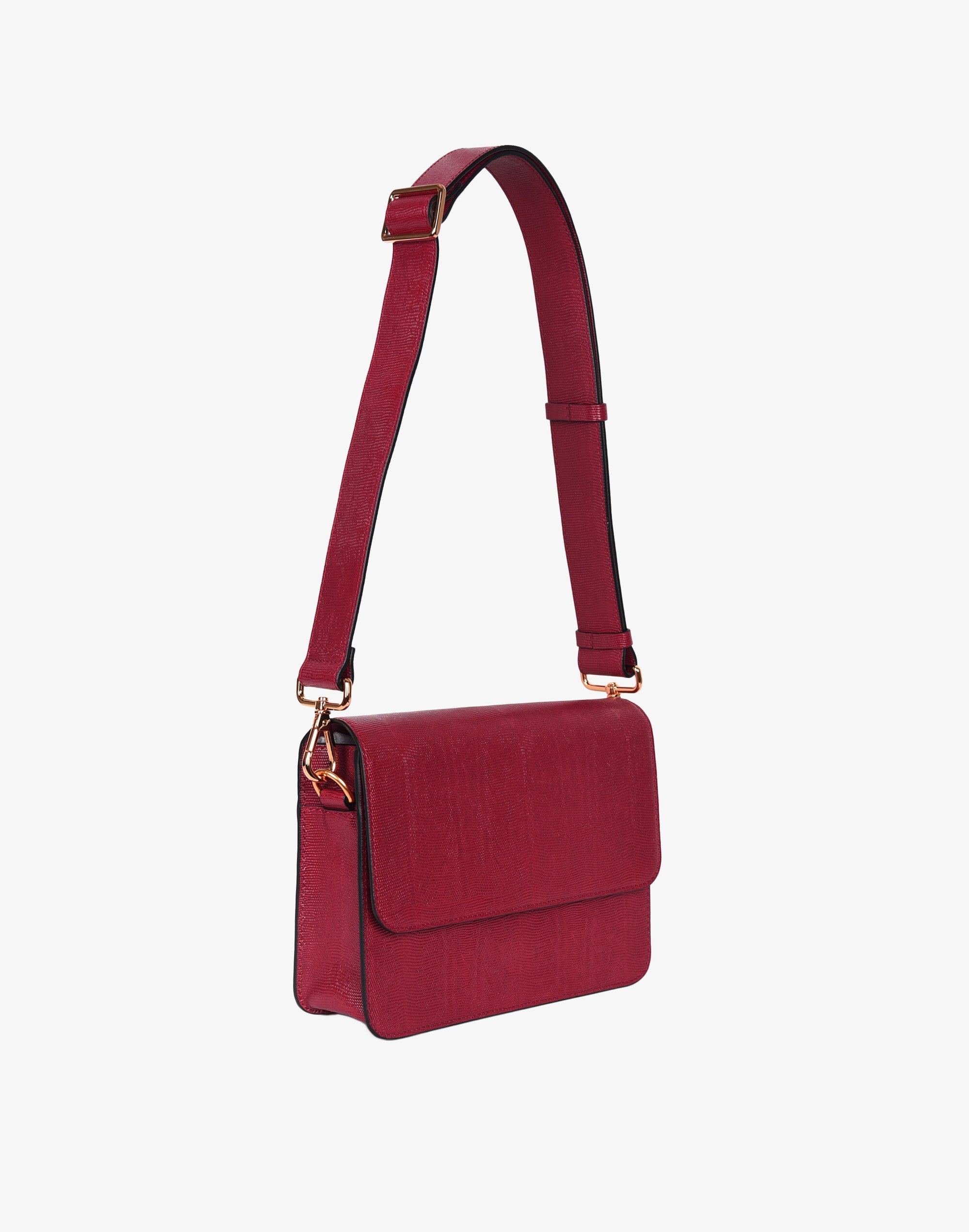 Luxe Cube Bag - Cherry Red Lizard