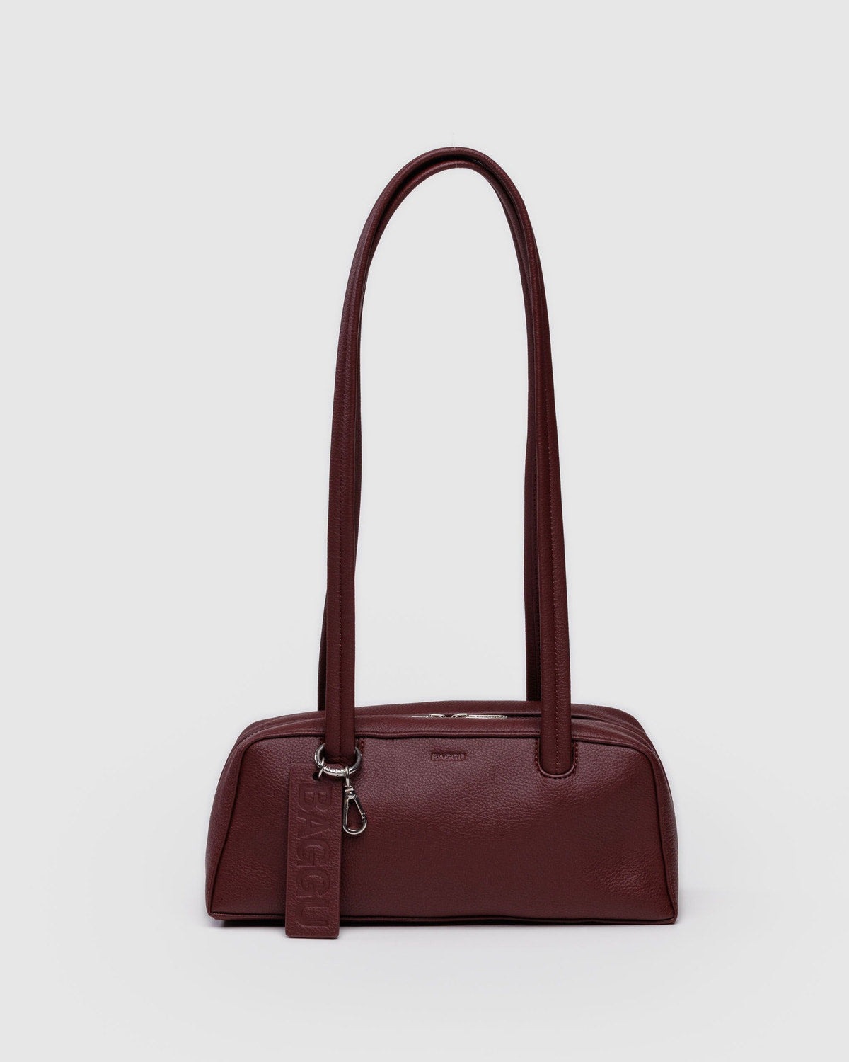 Baggu - Small Recycled Leather Bowler Bag - Mahogany -
