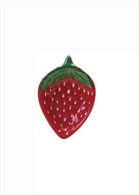 Ceramic Strawberry Dish - Red