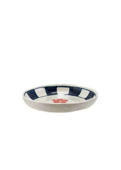 Creative Co. - Hand-Painted Stoneware Dish - Flowers -
