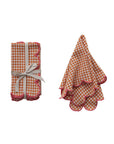 Creative Co. - Cotton Scalloped Napkins - Orange Gingham -