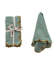 Creative Co. - Cotton Scalloped Napkins - Green Gingham -
