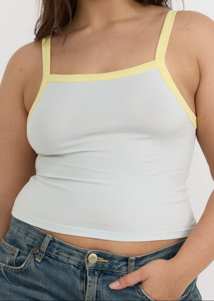 Organic Basics - Core Play High-Neck Top - Dewdrop / Light Lemon -