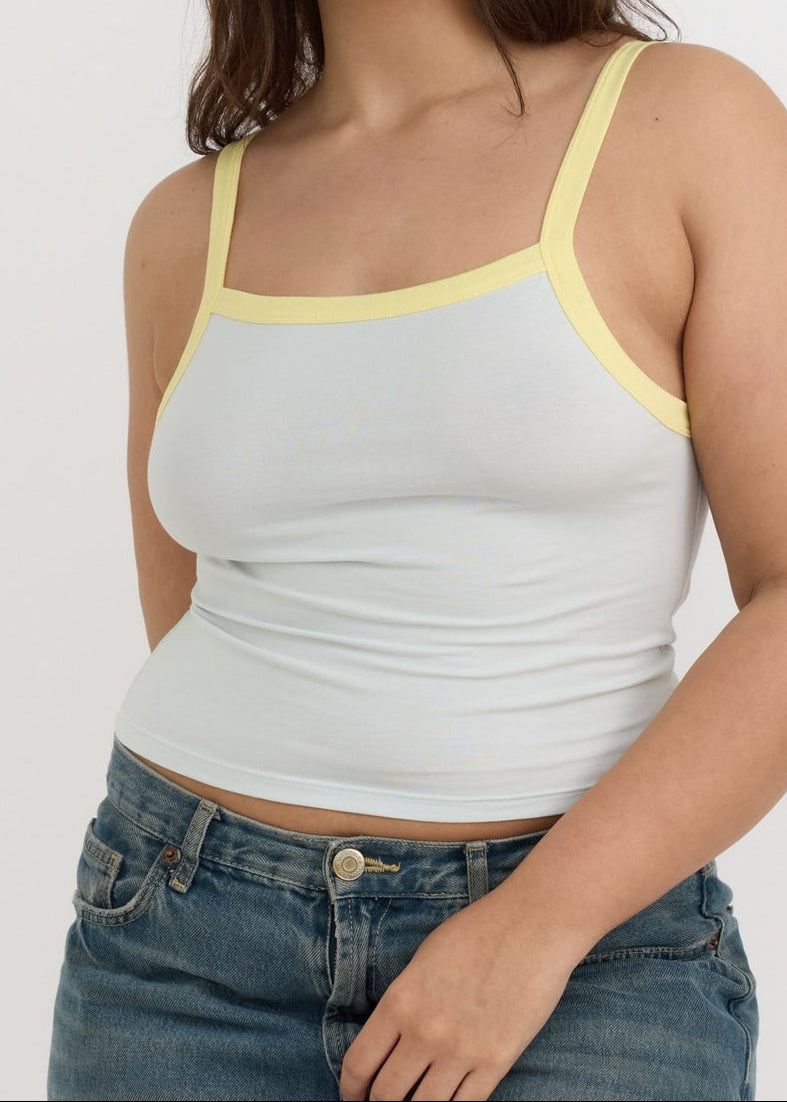 Organic Basics - Core Play High-Neck Top - Dewdrop / Light Lemon -