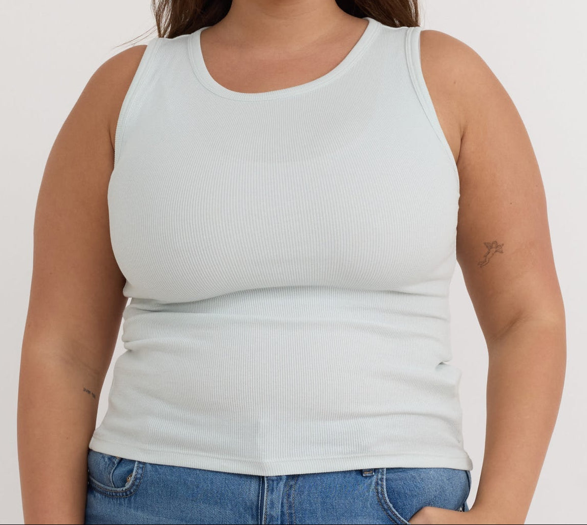 Organic Basics - Core Rib Tank Top - Dewdrop -