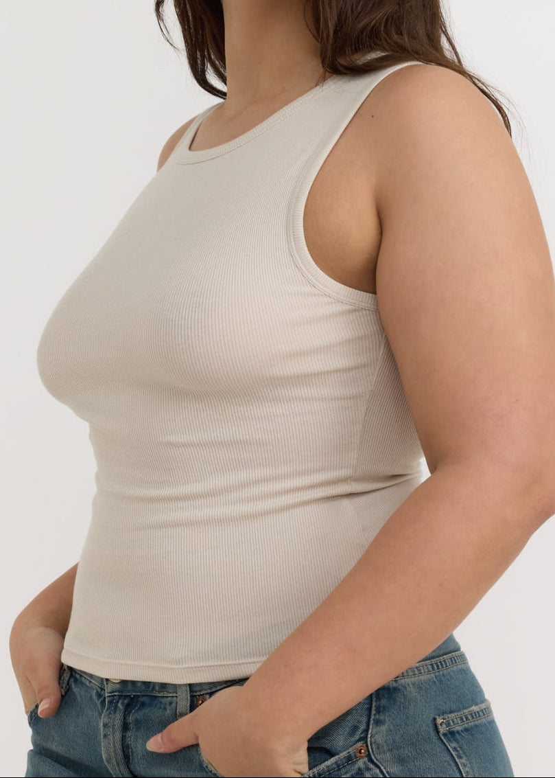 Organic Basics - Core Rib Tank Top - Sandstone -