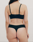 Organic Basics - Naked Rib Thong - Black -
