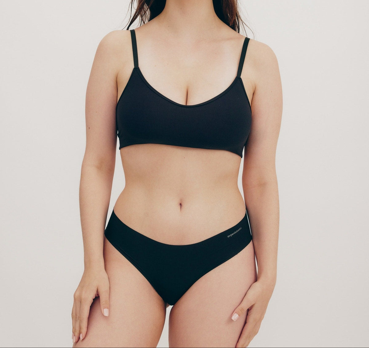 Organic Basics - Naked Rib Thong - Black -