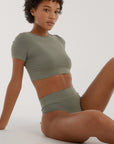 Organic Basics - Smooth Thong 5 Pack - Seaweed / Walnut / Hazelnut / Black / Black -