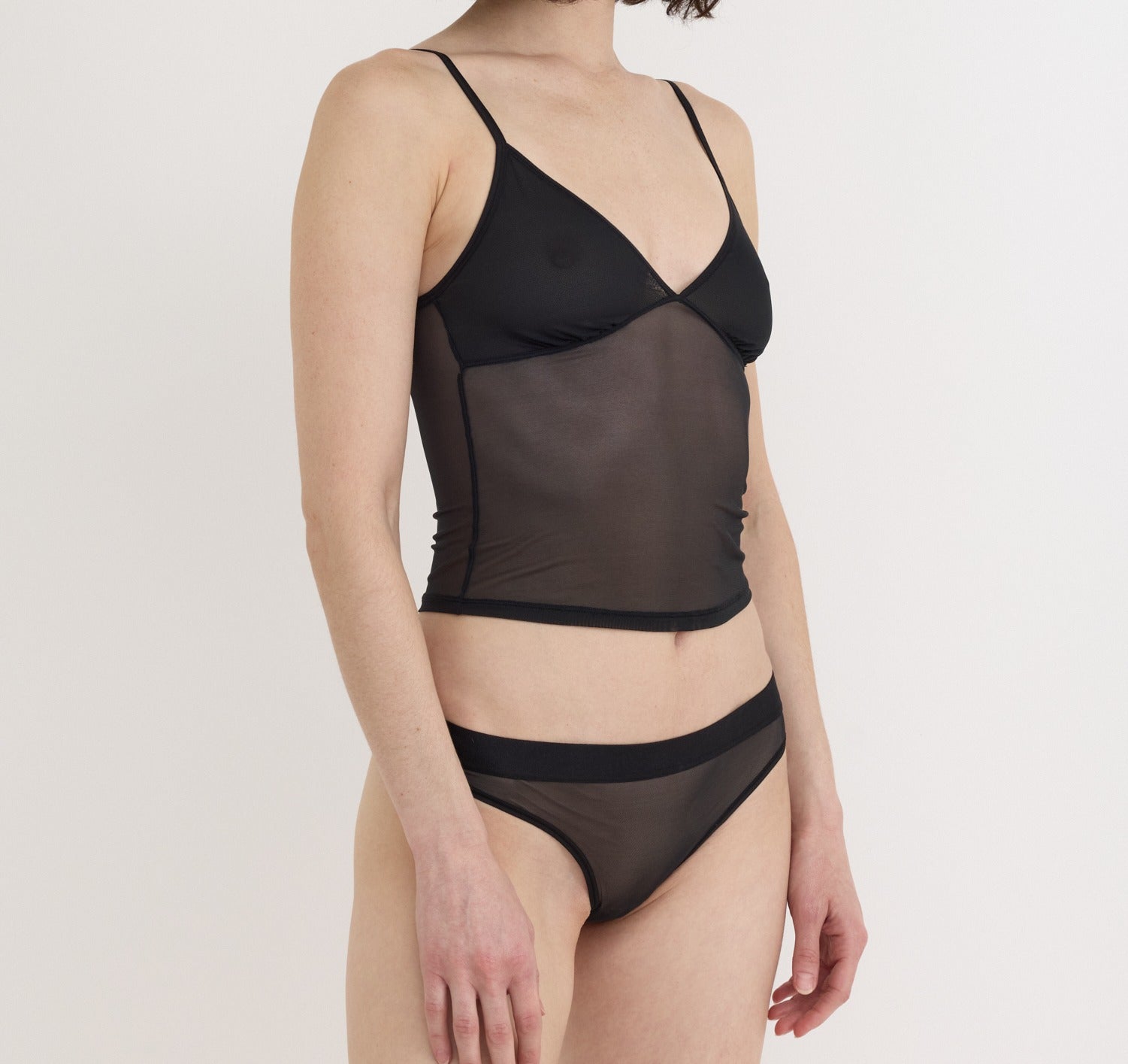 Organic Basics - Mesh Cami - Black -