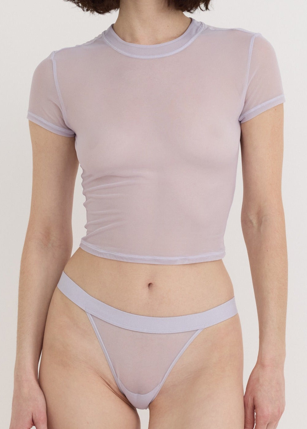 Organic Basics - Mesh Tee - Soft Lilac -
